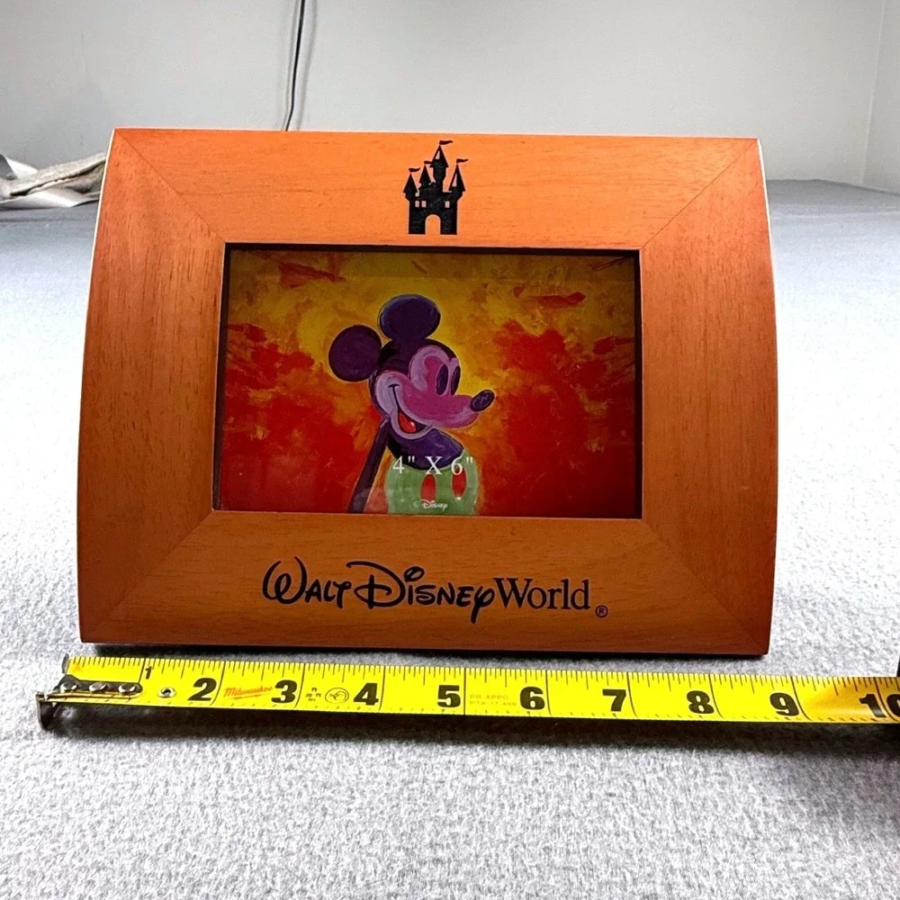 Disney World Mickey Mouse Wooden 4x6 Photo Frame Castle Souvenir Picture Frame‎